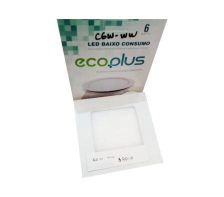 ECOPLUS LED CUADRADO  6W 3500K (+12)