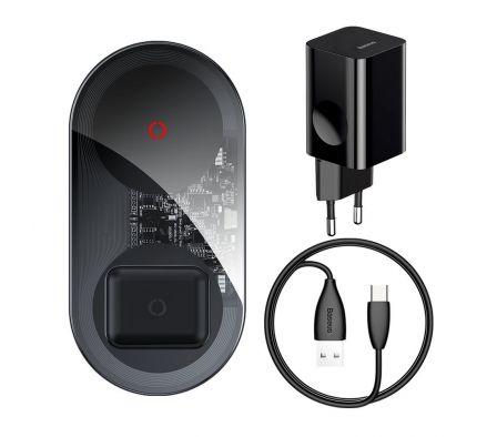 BASEUS CARGADOR TURBO 2IN1 WIRELESS CHARGER
